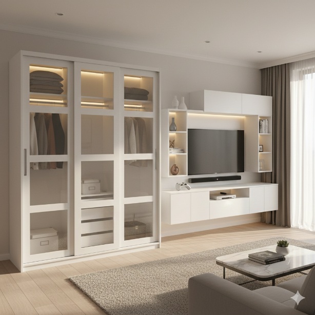 Wardrobe with TV unit